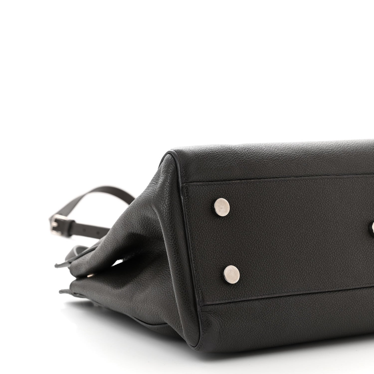 Saint Laurent Grained Calfskin Medium Cabas Rive Gauche Coal 9 of 10