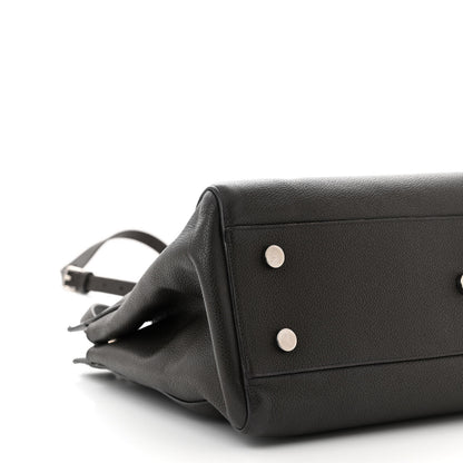 Saint Laurent Grained Calfskin Medium Cabas Rive Gauche Coal 9 of 10