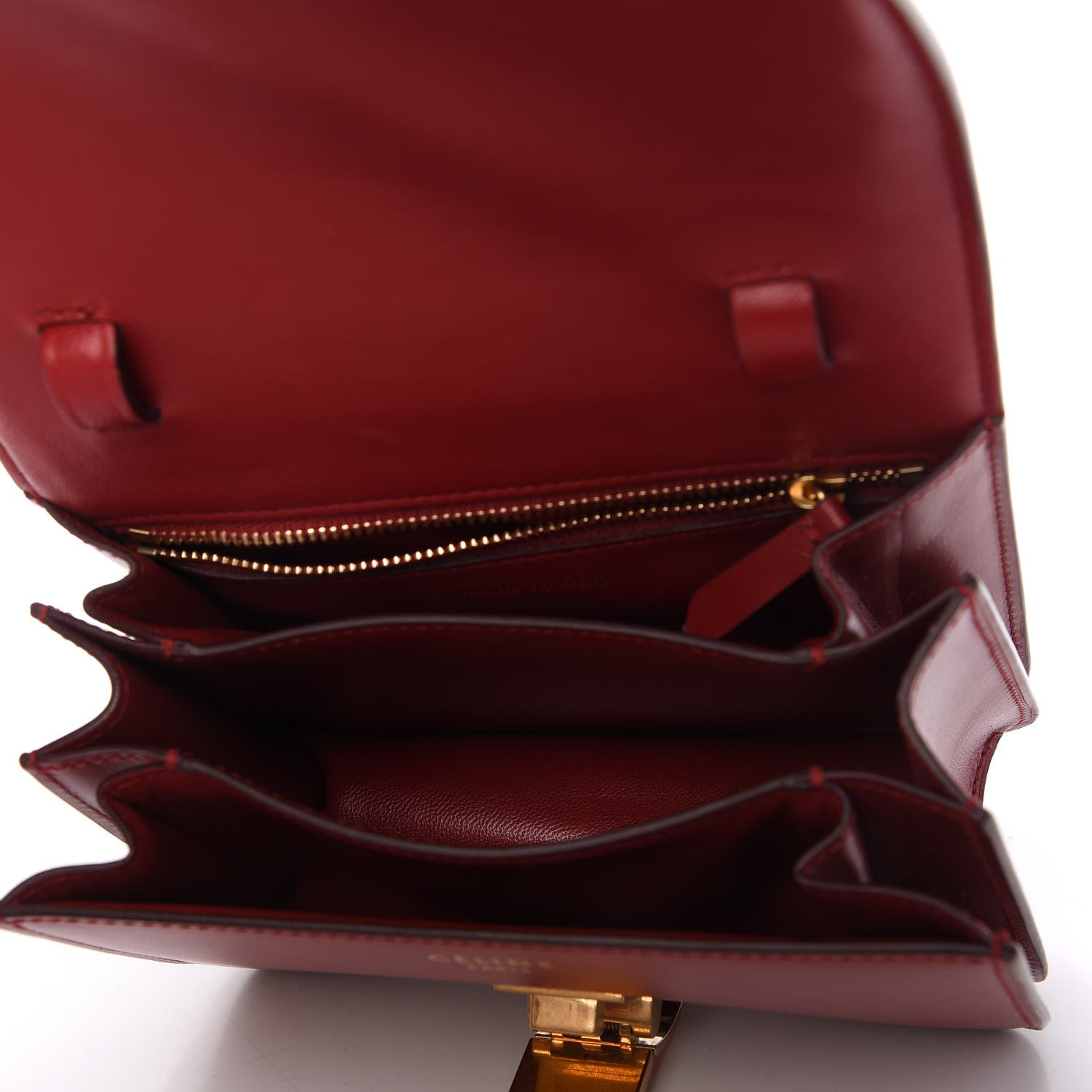 Celine Box Calfskin Small Classic Box Flap Bag Red 5 of 9
