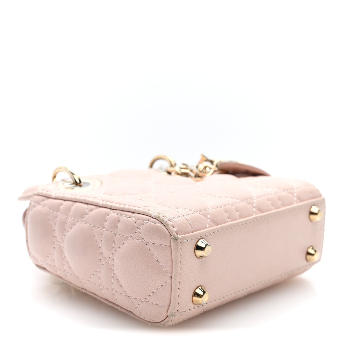 Lambskin Cannage Micro Lady Dior Powder Pink