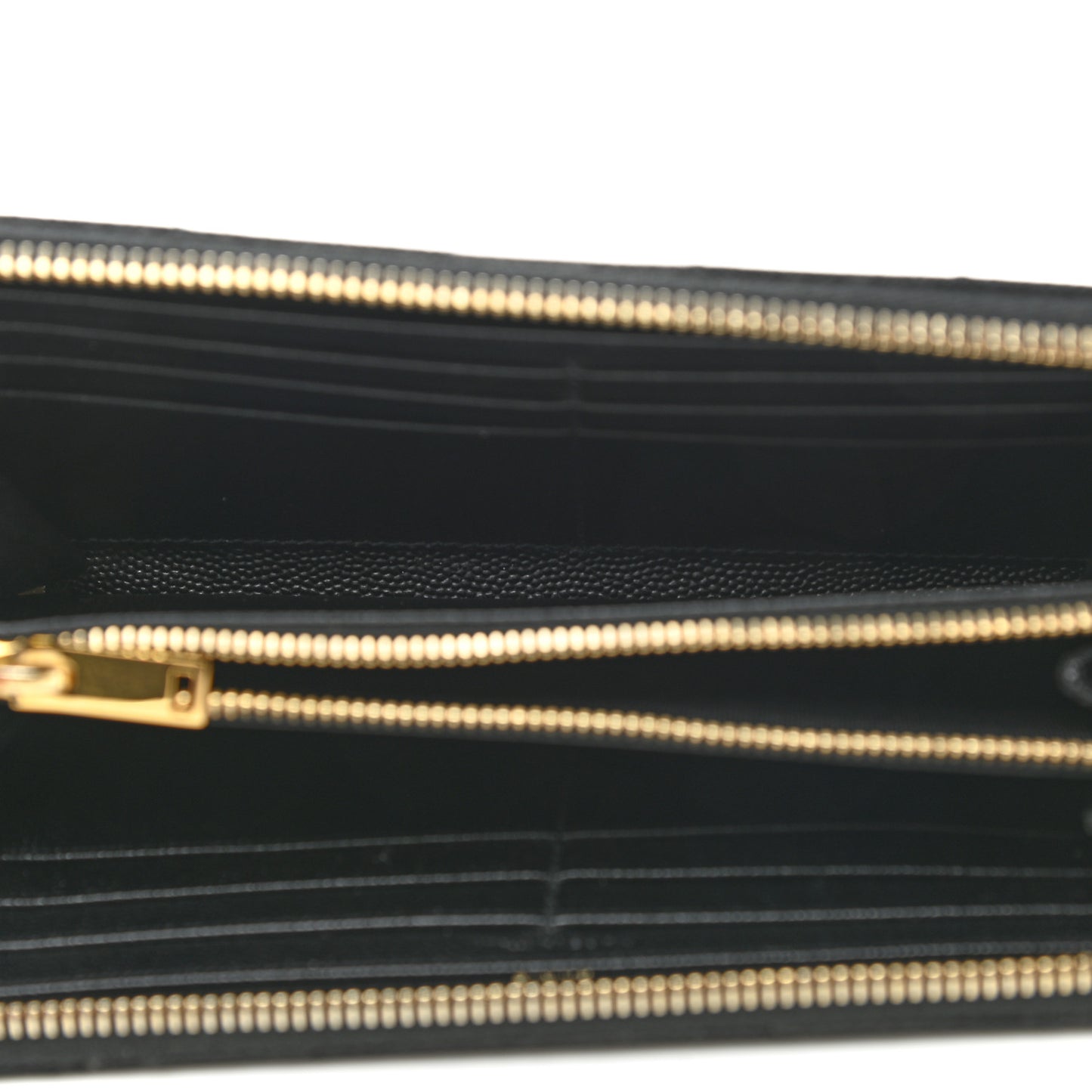Grain De Poudre Matelasse Chevron Monogram Zip Around Wallet Black