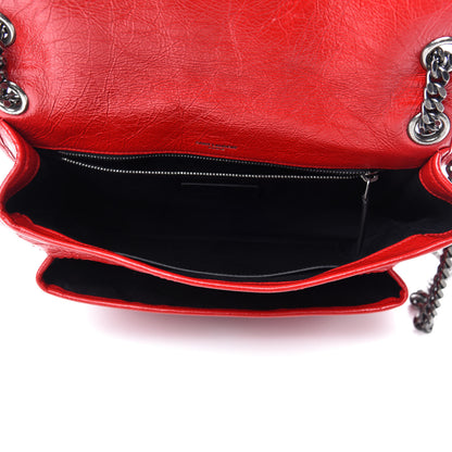 Saint Laurent Crinkled Calfskin Matelasse Monogram Medium Niki Chain Satchel Rouge Eros 5 of 12