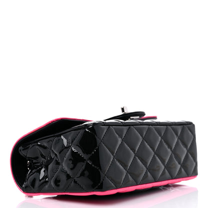 Chanel Patent Calfskin Quilted Bi-Color Mini Rectangular Flap Pink Black 4 of 10