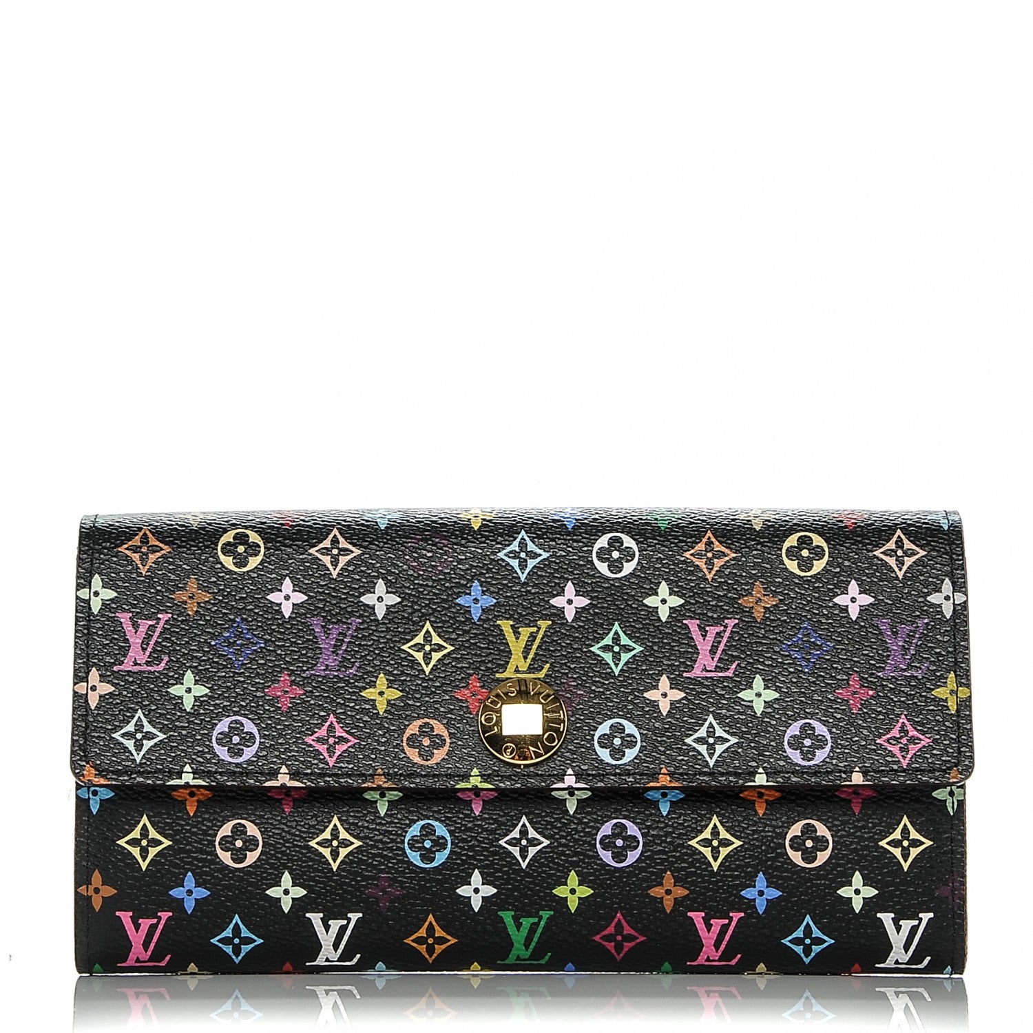 Louis Vuitton Monogram Multicolor Sarah Wallet Black Violet 1 of 7