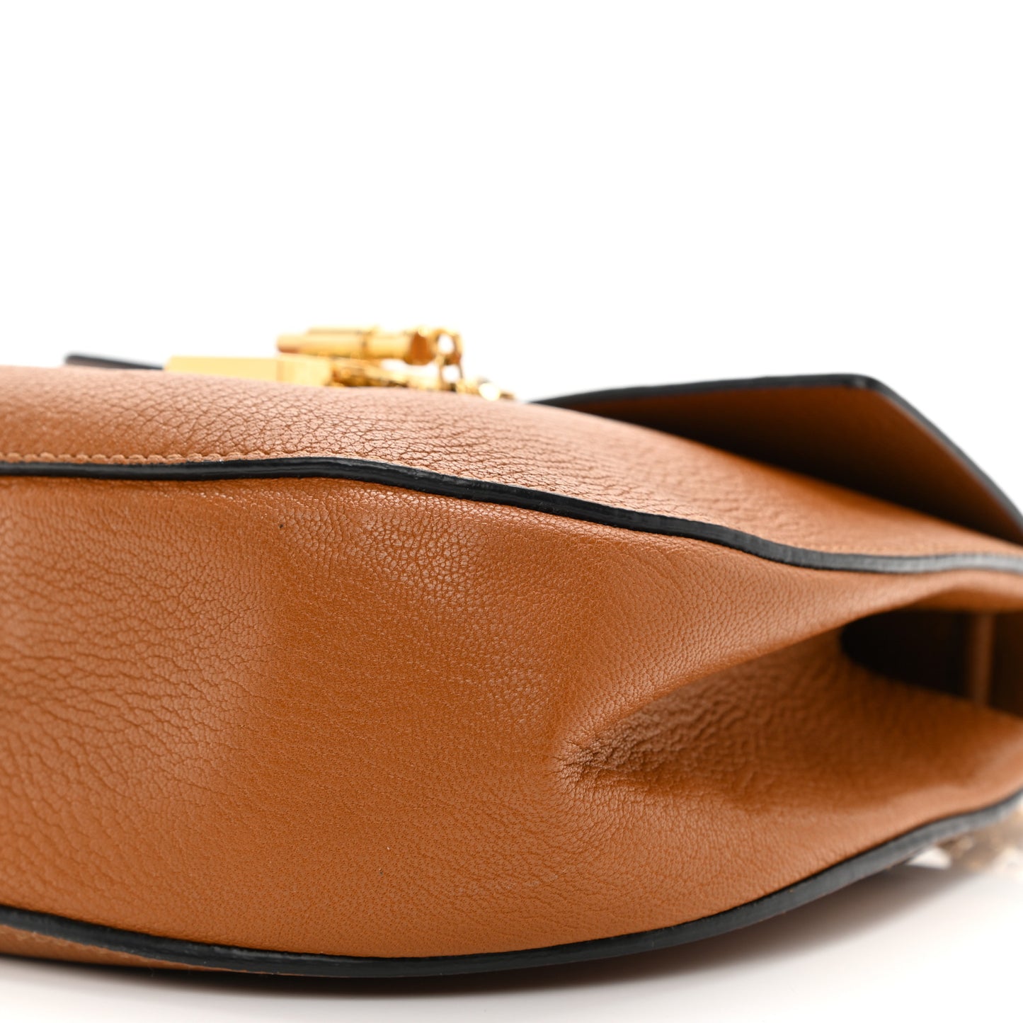 Grained Lambskin Drew Shoulder Bag Caramel