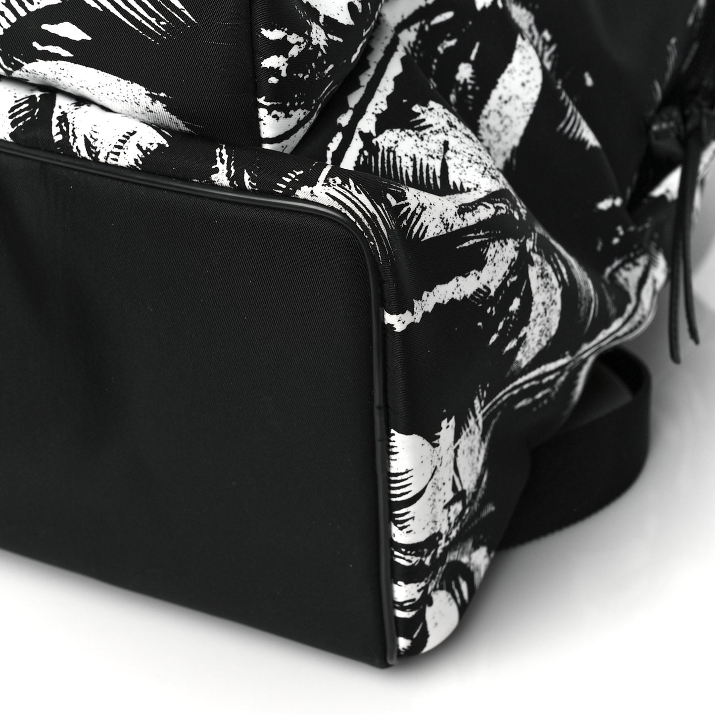 Canvas Palm Tree City Backpack Black White