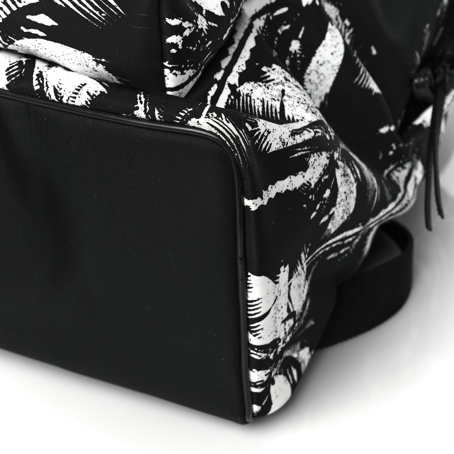 Saint Laurent Canvas Palm Tree City Backpack Black White 7 of 7