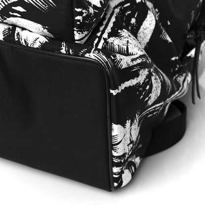 Saint Laurent Canvas Palm Tree City Backpack Black White 7 of 7