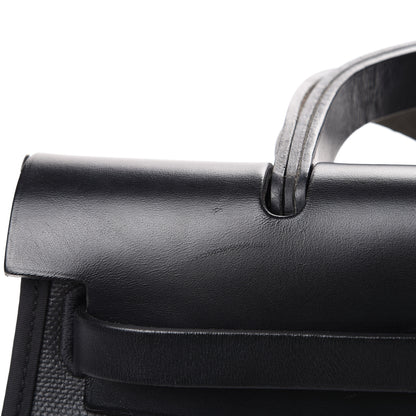 Hermes Toile H Berline Vache Hunter Herbag Zip PM 31 Black Ecru 11 of 19