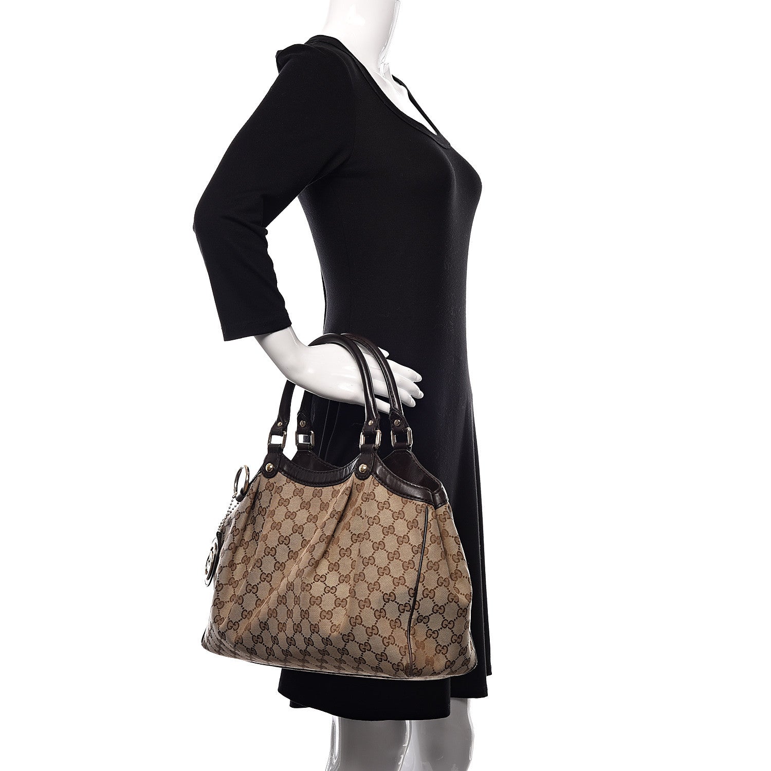 Gucci Monogram Medium Sukey Tote Dark Brown 2 of 16