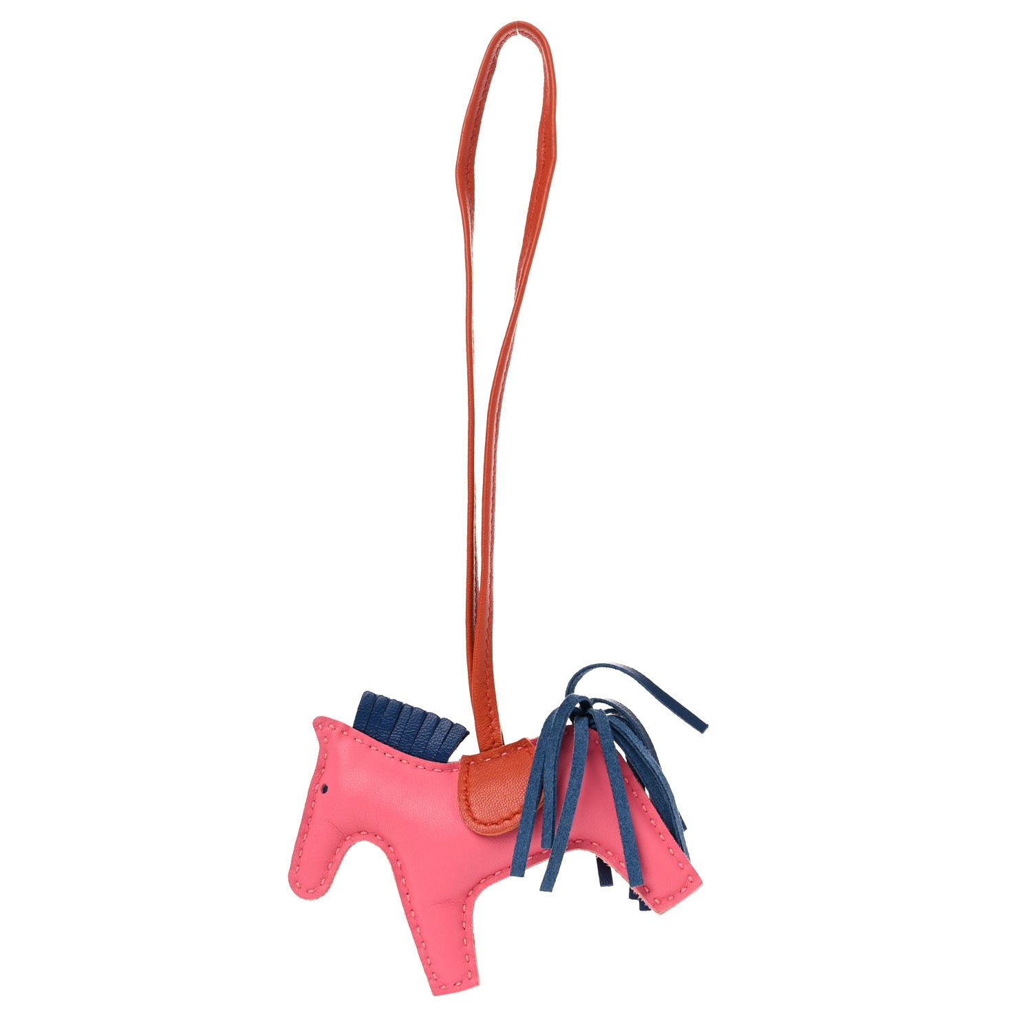 Hermes Milo Lambskin Grigri Rodeo Bag Charm PM Rose Azalee Cornaline Bleu De Malte 1 of 7