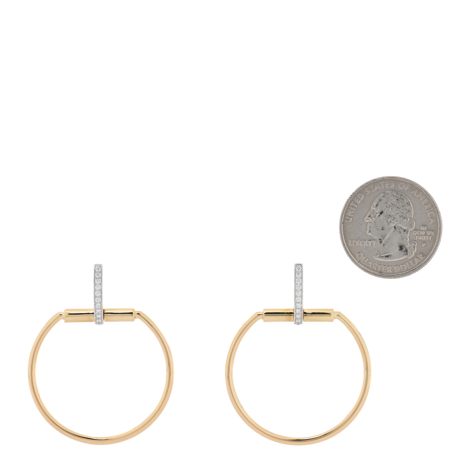 Roberto Coin 18K Yellow White Gold Diamond Classica Parisienne Round Drop Earrings 2 of 4