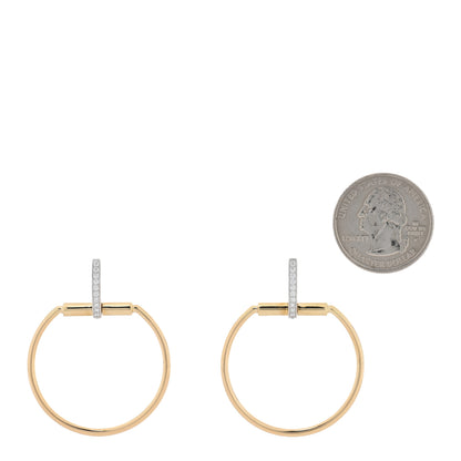 Roberto Coin 18K Yellow White Gold Diamond Classica Parisienne Round Drop Earrings 2 of 4