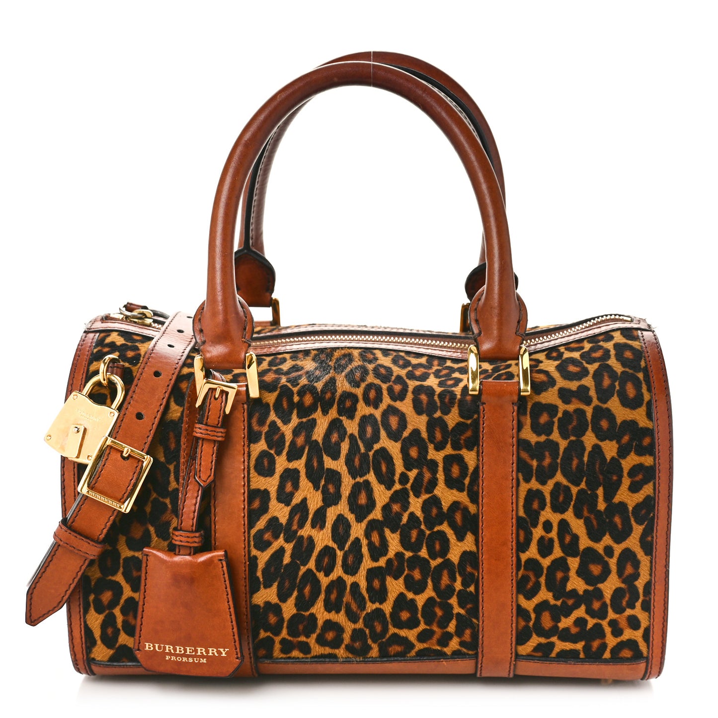 Leopard Ponyskin House Check Calfskin Boston Tan