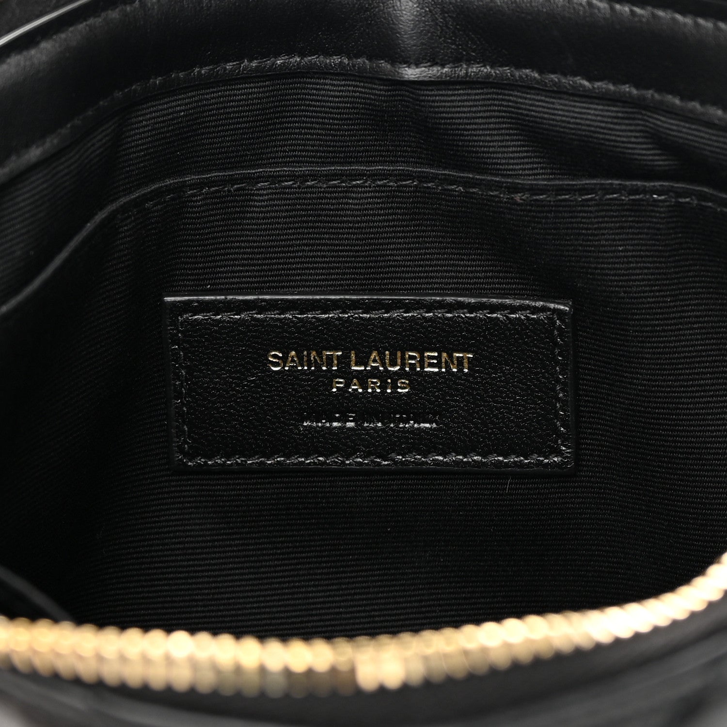 Saint Laurent Calfskin Matelasse Chevron Monogram A5 Wristlet Black 6 of 7