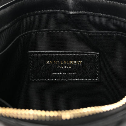 Saint Laurent Calfskin Matelasse Chevron Monogram A5 Wristlet Black 6 of 7