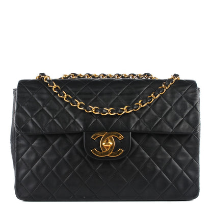 Chanel Lambskin Quilted XL Jumbo Flap Black 1 of 11
