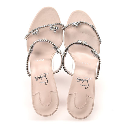 Christian Louboutin Calfskin PVC Crystal Just Queen 70 Sandals 39.5 Leche 2 of 9