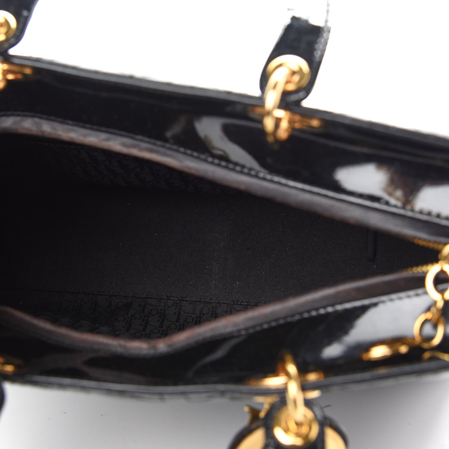 Christian Dior Patent Cannage Large Lady Dior Black 5 of 10