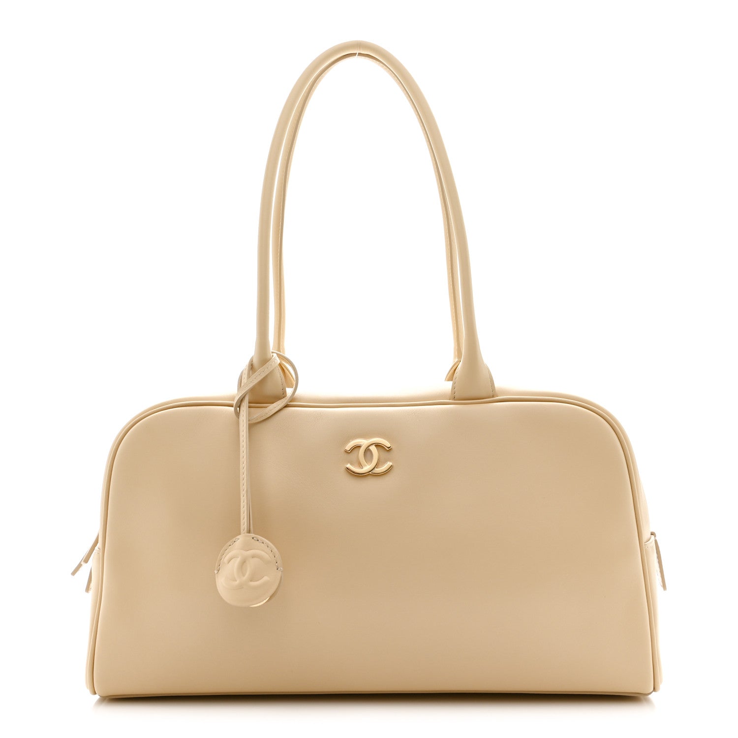Chanel Calfskin Large Bowling Bag Beige 1 of 11
