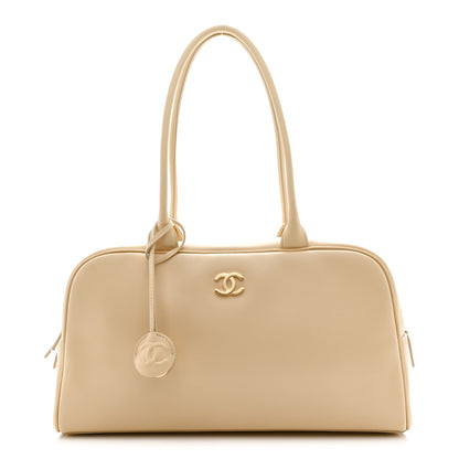 Chanel Calfskin Large Bowling Bag Beige 1 of 11