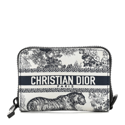Christian Dior Technical Fabric Embroidered Toile De Jouy DiorTravel Detachable Card Holder Blue 1 of 8