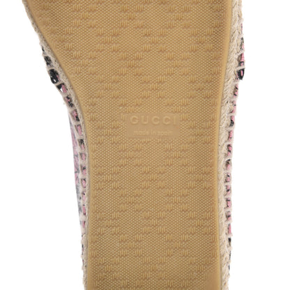 Gucci GG Supreme Monogram Bengal Espadrilles 37 Beige Crop Pink 7 of 8