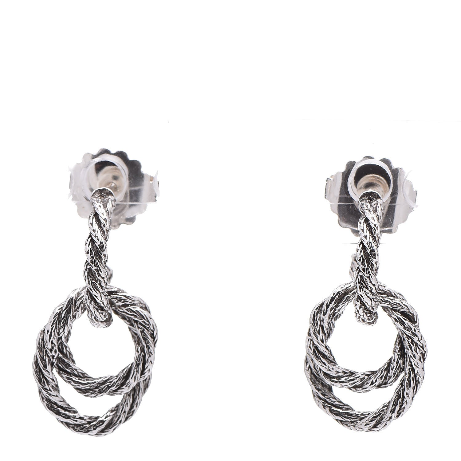 Louis Vuitton JOHN HARDY Sterling Silver Small Double Hoop Earrings 1 of 5