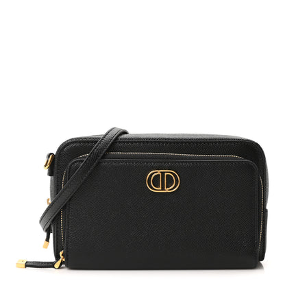 Christian Dior Grained Calfskin Caro Double Pouch Black 1 of 10