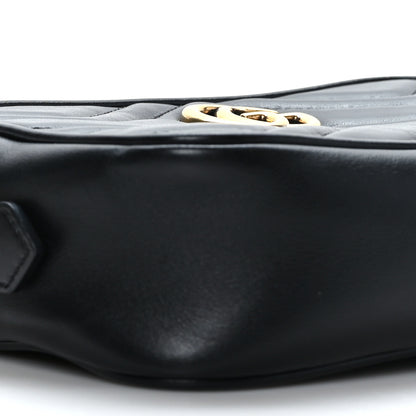 Gucci Calfskin Matelasse Mini GG Marmont Chain Shoulder Bag Black 9 of 11