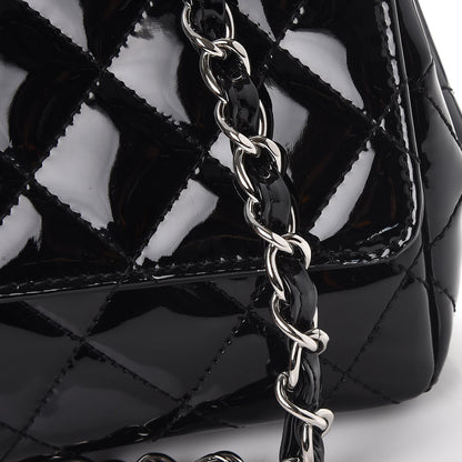 Chanel Patent Quilted Jumbo Diagonal CC Flap Black 10 of 12