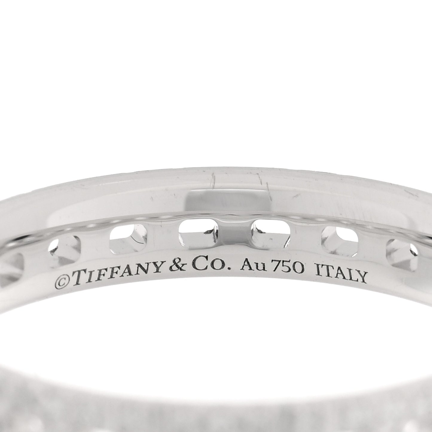 18K White Gold Diamond T True Narrow Band Ring 54 7