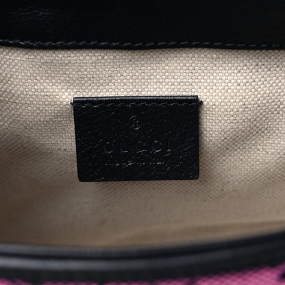 Gucci Monogram Multicolor Matelasse Diagonal Mini GG Marmont Top Handle Shoulder Bag Pink Blue 6 of 12
