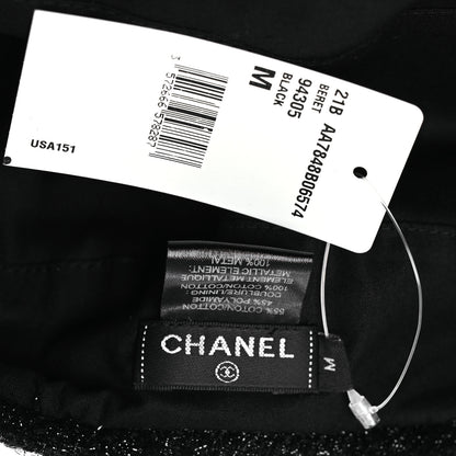 Chanel Cotton Metallic CC Beret M Black 8 of 9