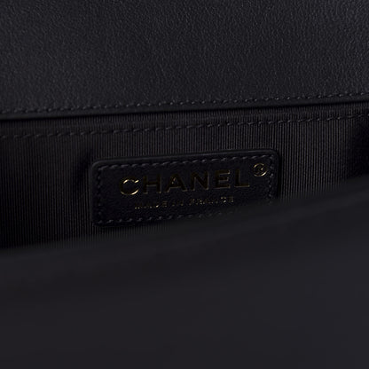 Chanel Calfskin Medium Boy Logo Top Handle Flap Black 8 of 11