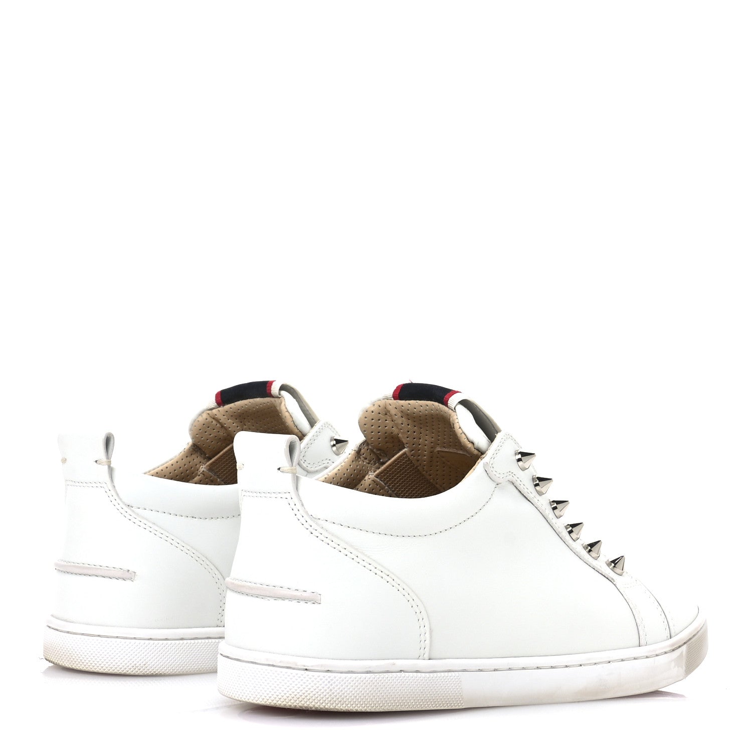 Christian Louboutin Calfskin Mens F.A.V Fique A Vontade Flat Sneakers 39.5 White 4 of 9
