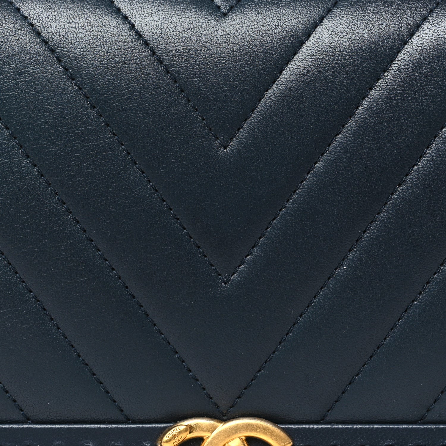 Chanel Sheepskin Chevron Stitched Chain Top Handle Flap Blue 8 of 10