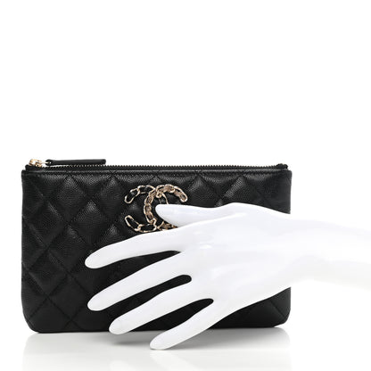 Chanel Caviar Quilted Small French New Wave CC Pouch Black 2 of 8