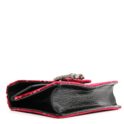 Gucci Velvet Skipper Crystal GG Monogram Small Dionysus Shoulder Bag Red Cipria Black Black Diamond 4 of 14