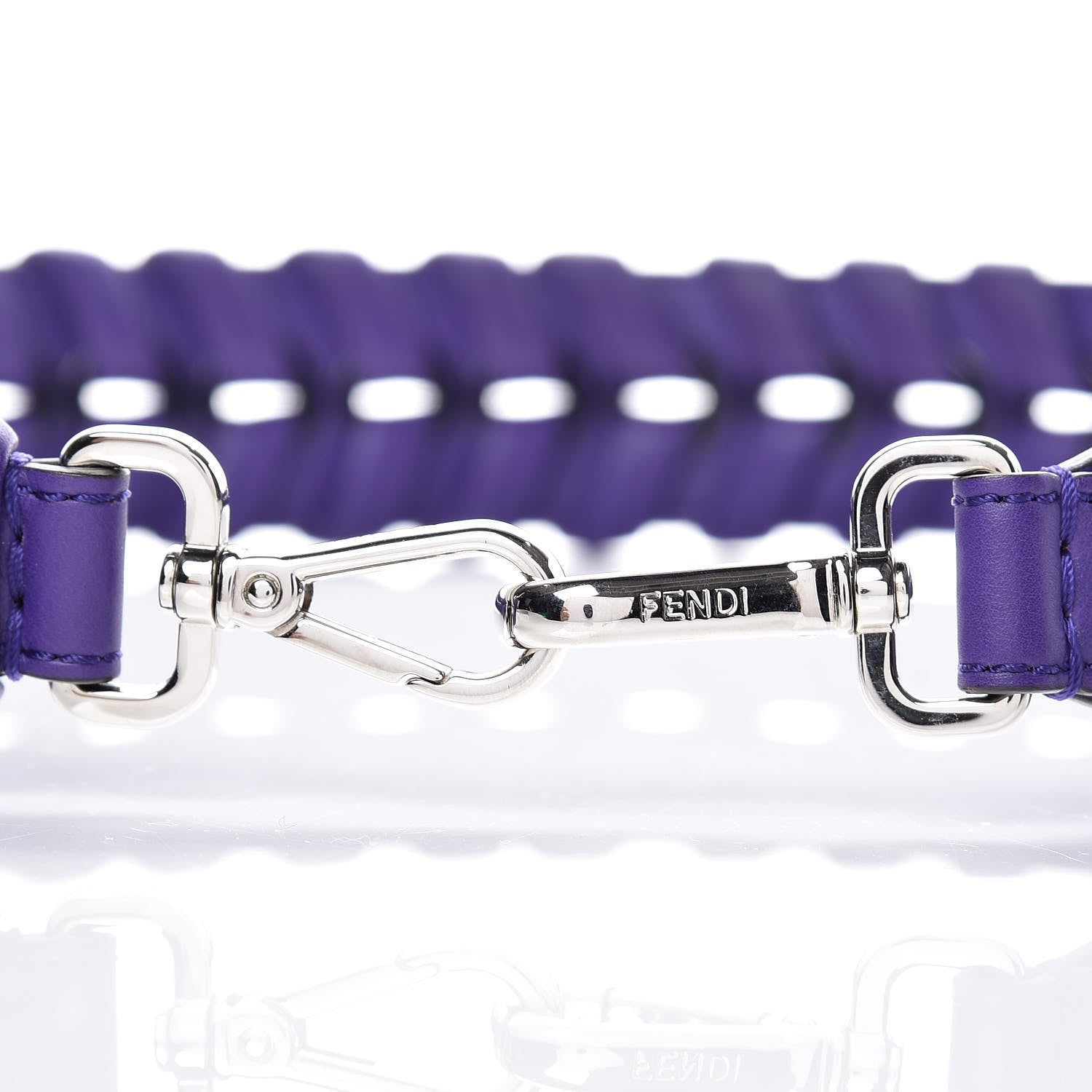 Fendi Vitello Baltico Shiny Nappa Lace Up Strap You Purple Rain 3 of 4