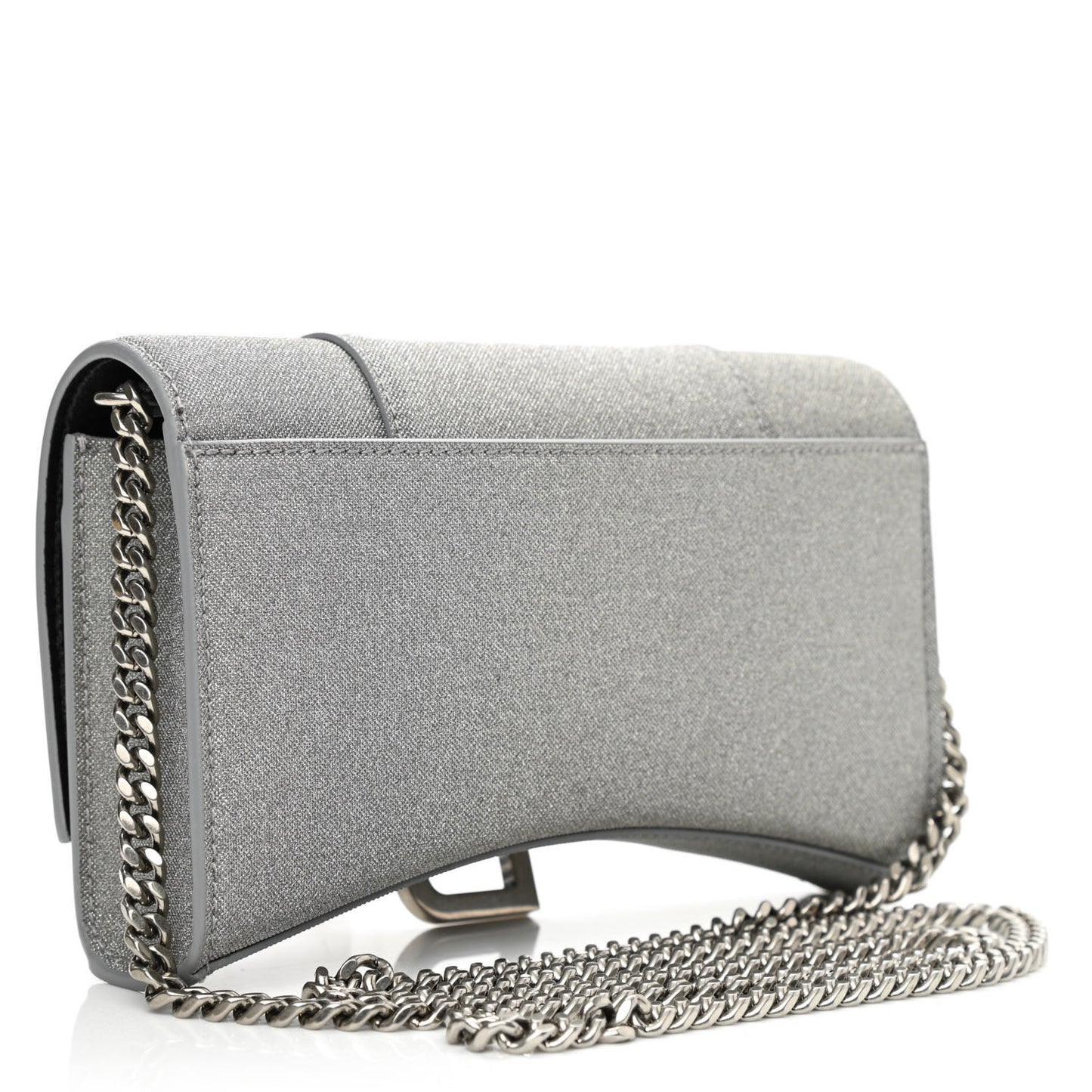 Glitter Fabric Hourglass Chain Bag Grey