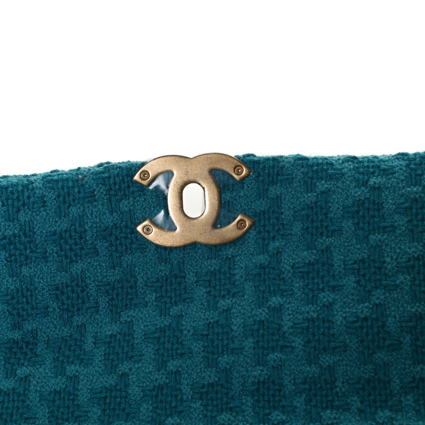 Tweed Quilted Medium Chanel 19 Flap Turquoise