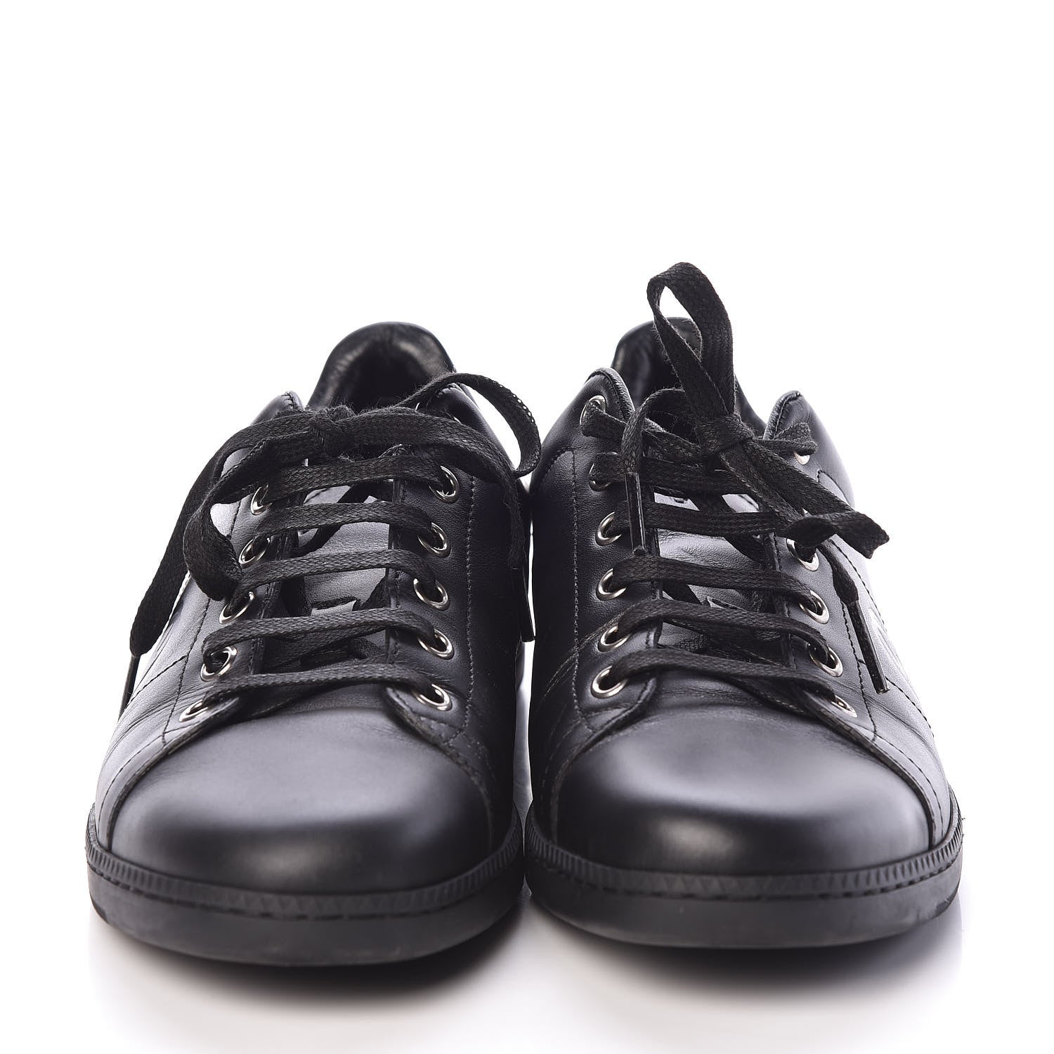 Gucci Calfskin Womens Interlocking G Sneakers 37 Black 2 of 8