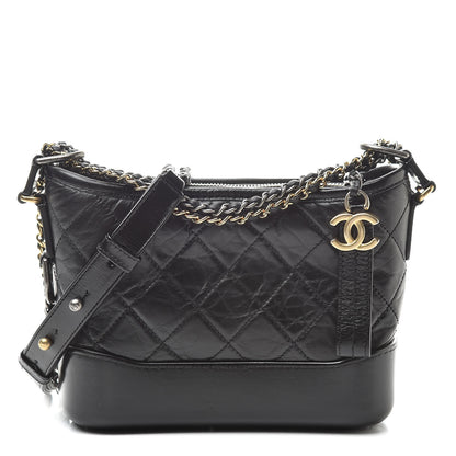 Chanel Aged Calfskin Quilted Small Gabrielle Hobo Black 1 of 13