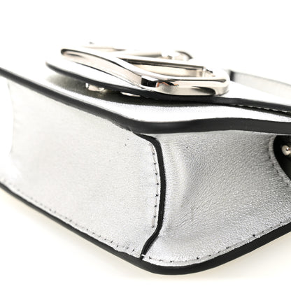 Valentino Garavani Laminated Calfskin Vlogo Micro Loco Shoulder Bag Silver 10 of 10