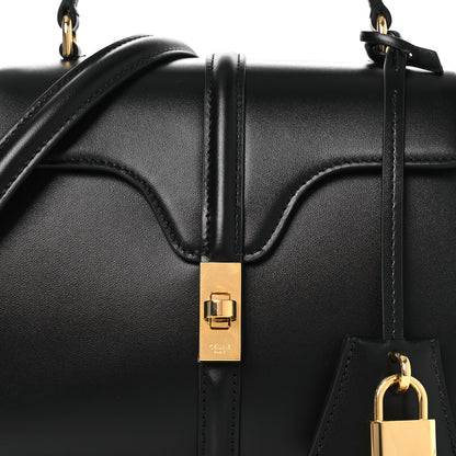 Celine Satinated Calfskin Mini 16 Top Handle Bag Black 7 of 10