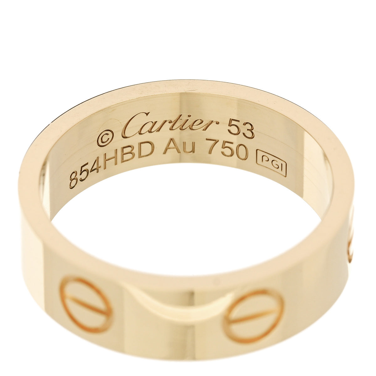 18K Yellow Gold 5.5mm LOVE Ring 53 6.5