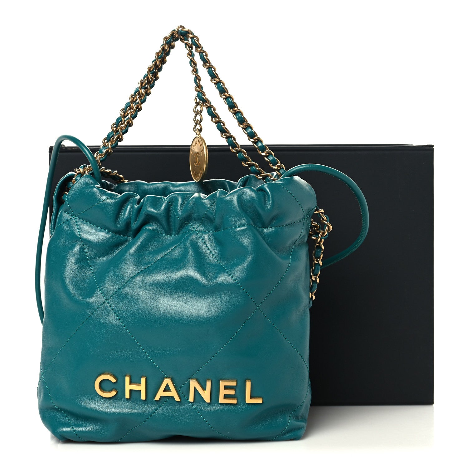 CHANEL 　キルティングミニバッグ Chanel 21S Iridescent White Mini Flap Rectangle CC Quilted Chain