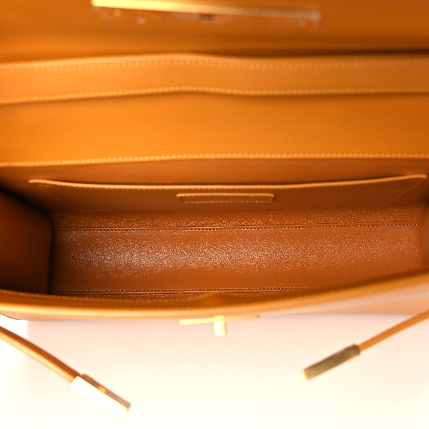 Saint Laurent Smooth Calfskin Manhattan Baguette Cheddar 4 of 9