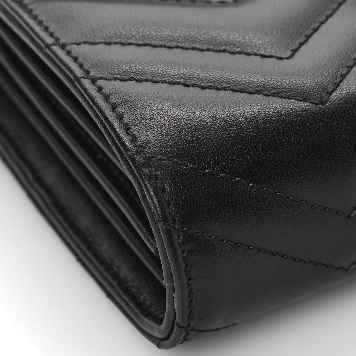 Gucci Calfskin Matelasse GG Marmont Chain Wallet Black 7 of 9